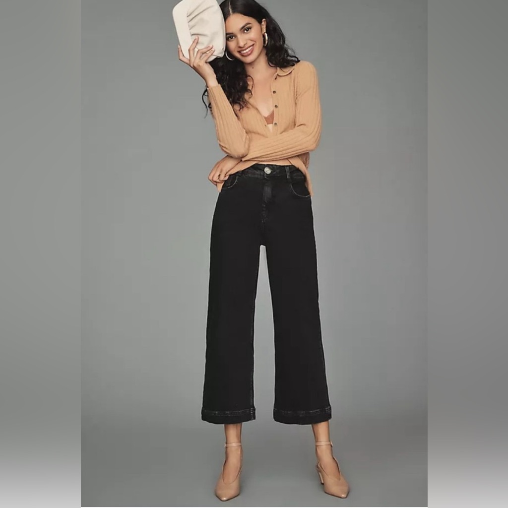 Anthropologie X Pilcro - The Skipper Wide Leg Cropped Jeans - Size 27